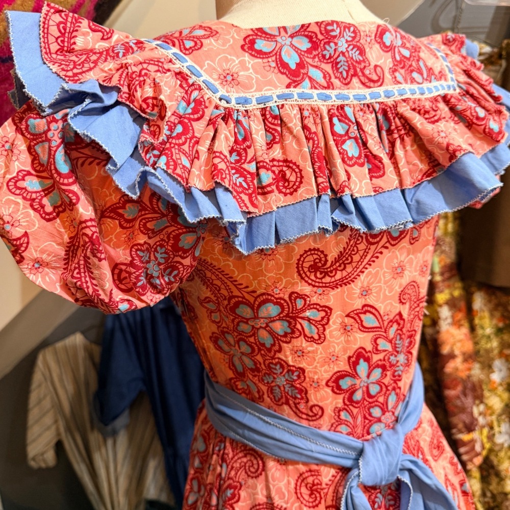 VTG 70s Donnells of Denver Marshall Fields Paisley Prairie Dress & Bloomers Set - Picture 3 of 14